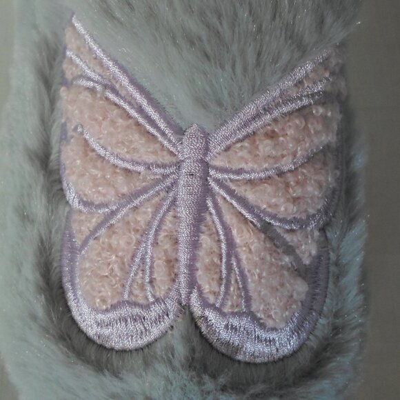 Grey Slippers with Butterfly Design - Picture 3 of 5